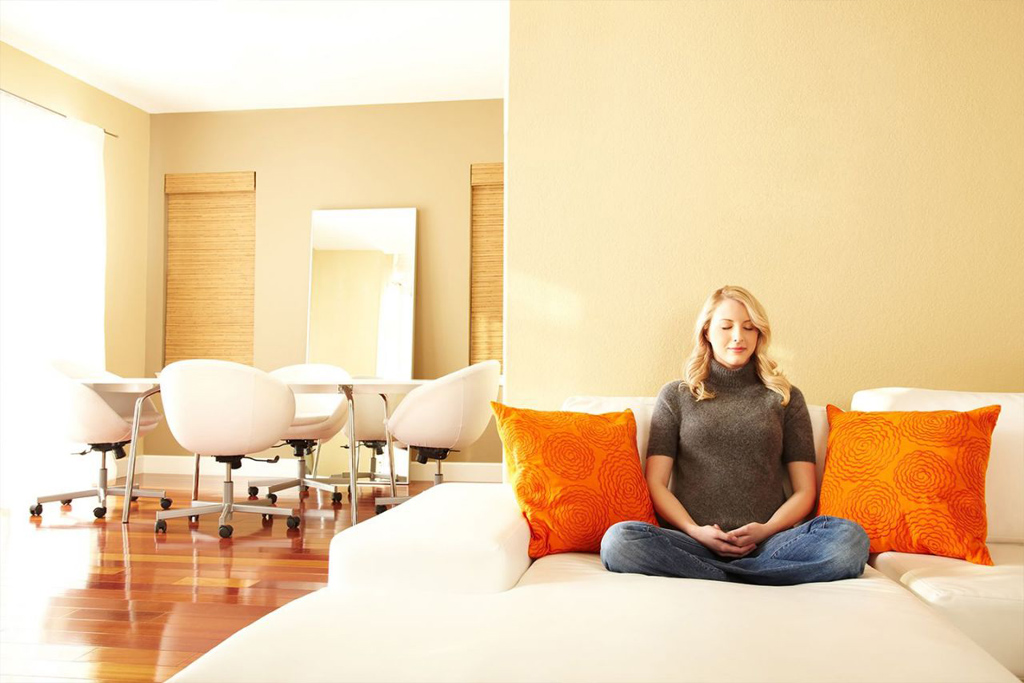 Woman meditating