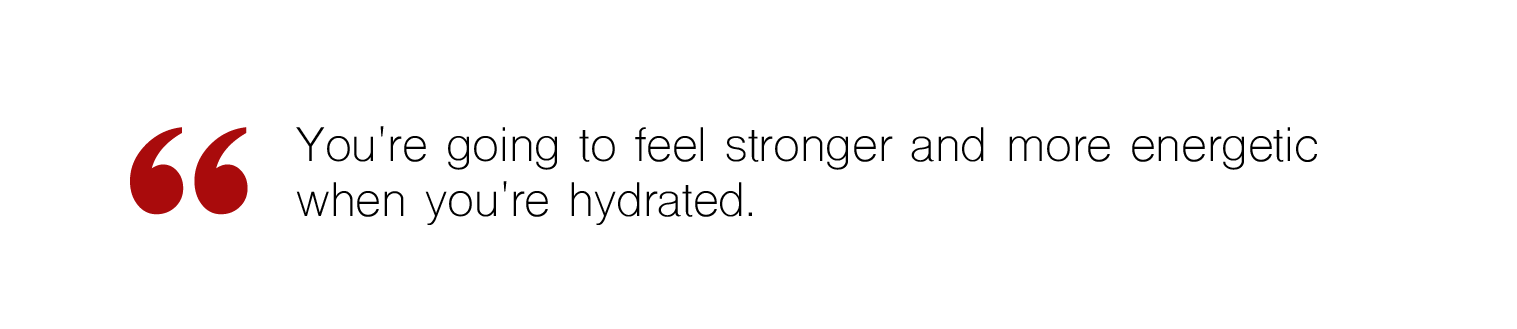 Text about hydrating