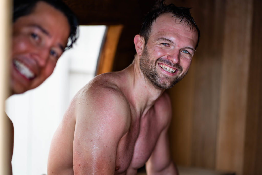 Men in sauna
